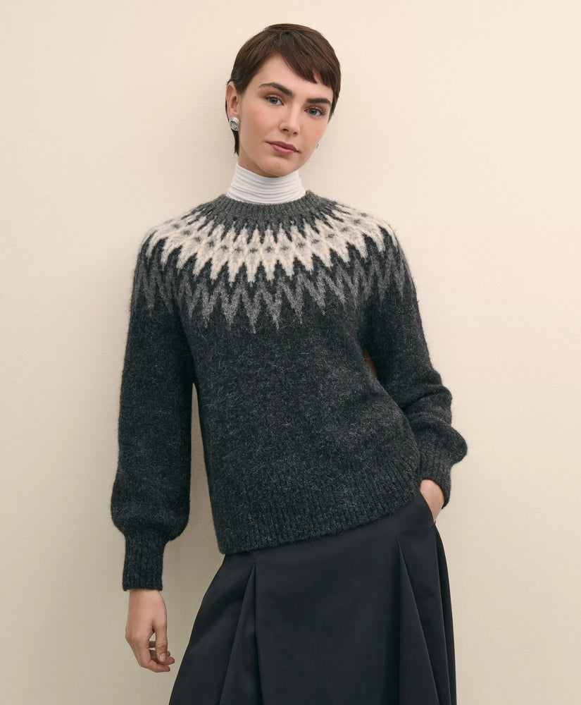 Alpaca-Wool Blend Fair Isle Sweater