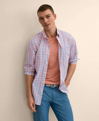 Performance Series Stretch Polo Button-Down Collar, Check Sport Shirt