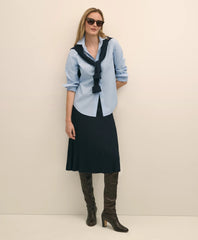 Silk Viscose Pleated Sweater Skirt