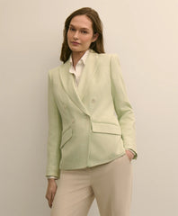Viscose Melange Tweed Double-Breasted Jacket