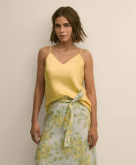 V-Neck Cami in Washable Silk Charmeuse