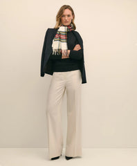 Wool Flannel High Waisted Wide-Leg Pant