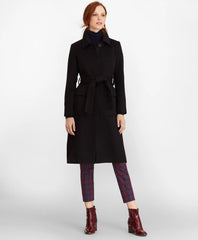 Brushed Wool Twill Wrap Coat