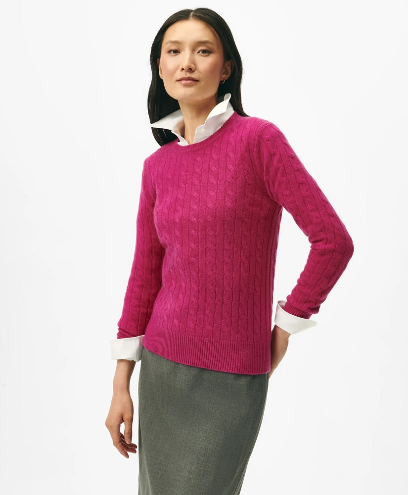 Cashmere Cable Crewneck Sweater