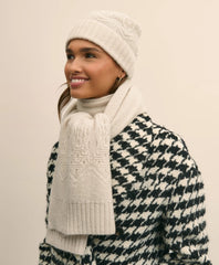 Cotton-Alpaca-Wool Blend Hat & Scarf Boxed Set