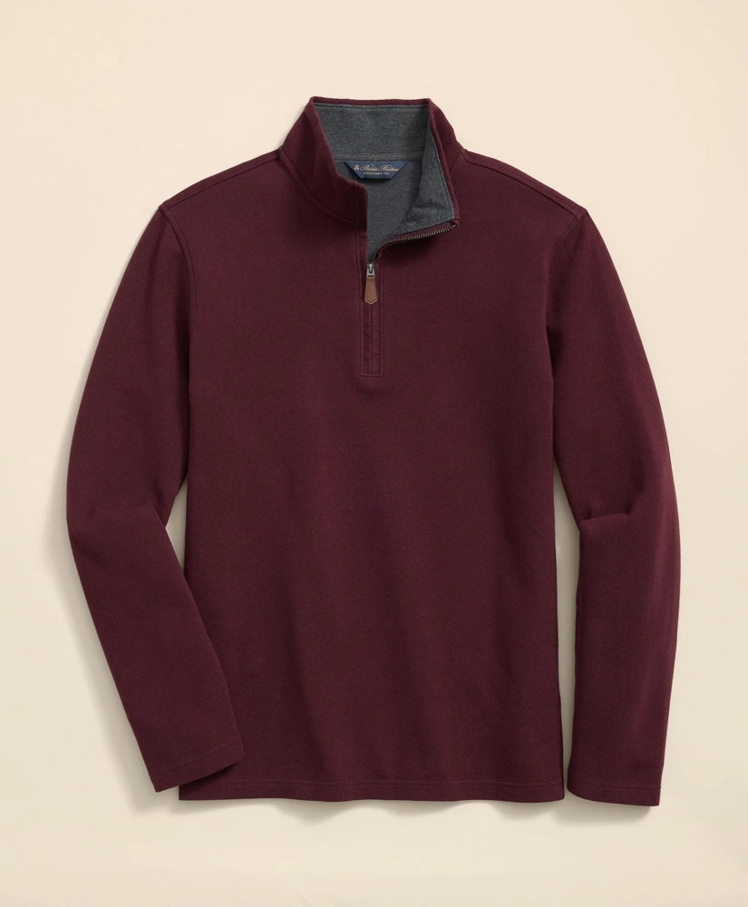 Cotton Blend Pique Quarter-Zip