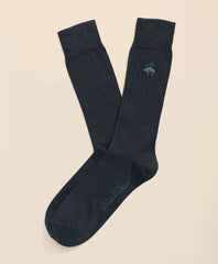 Cotton Blend Ribbed Socks