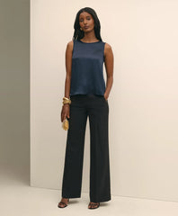 Crepe Wide-Leg Pants