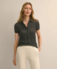 Jersey Dot-Print Polo Shirt