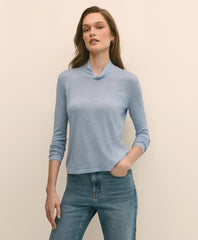 Silk Cashmere Twist Neck Sweater