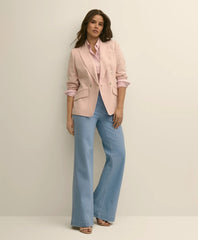 Viscose Melange Tweed Double-Breasted Jacket