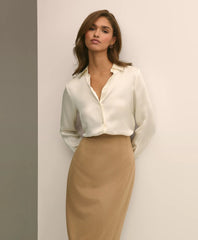Relaxed Fit Silk Charmeuse Blouse