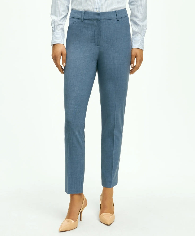 The Essentials Brooks Brothers Stretch Wool Slim Crop Pants