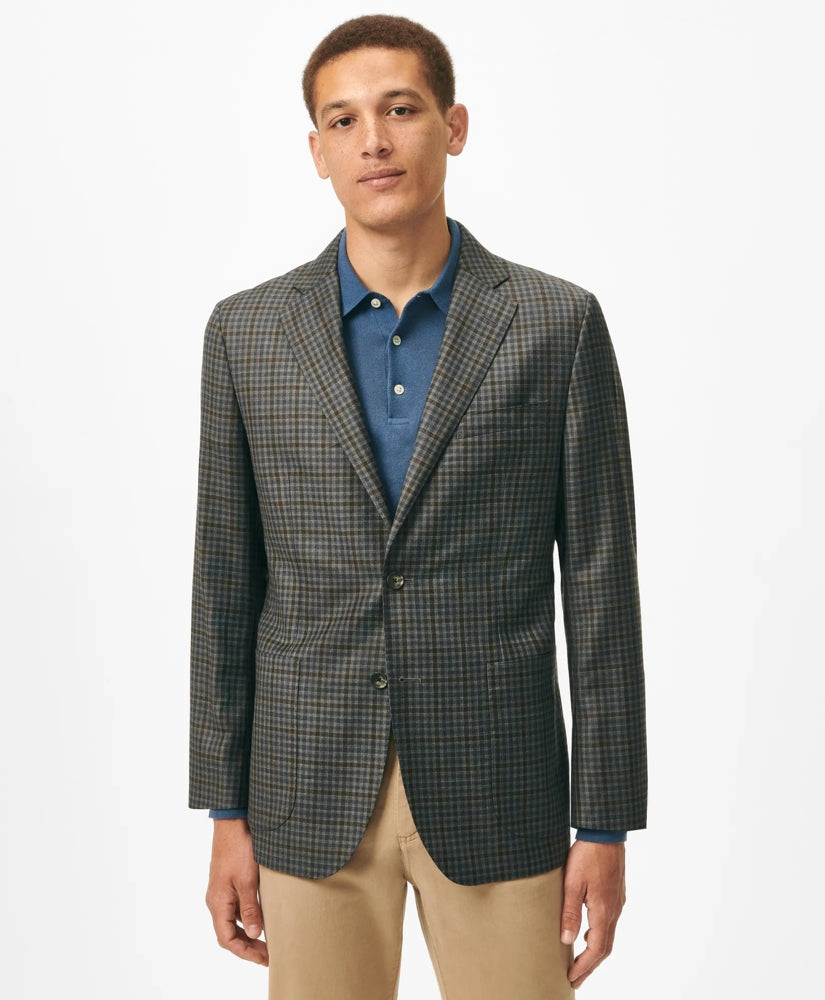 Slim Fit Gingham Sport Coat in Wool
